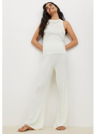 Штани в рубчик  молочні h&m m/46