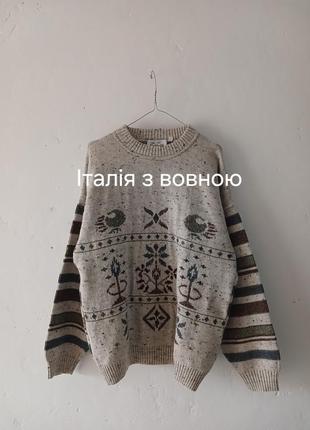 Роскошный винтажный свитер с шерстью