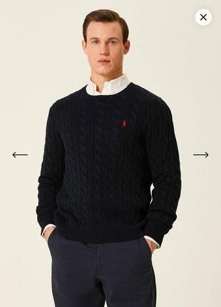 Чорний чоловічий брендовий в'язаний светр