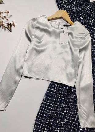Серебристая блуза zara