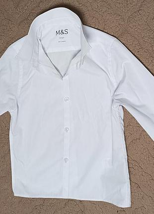 Біла сорочка на хлопчика m&s, 5-6 років