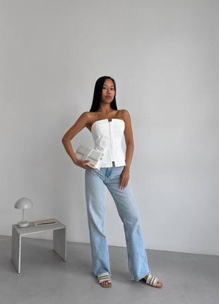 Корсет топ трендовый качественный стильный молочный лео