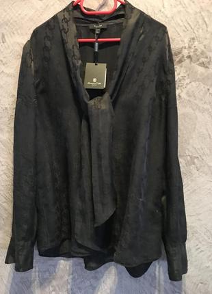 Блуза черная massimo dutti-классическая базовая
