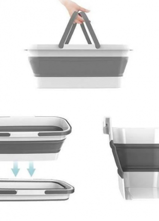 Описание ведро складное для уборки и стирки силиконовое с ручками и колесиками 15 л.м+