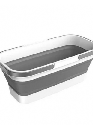 Описание ведро складное для уборки и стирки силиконовое с ручками и колесиками 15 л.м+