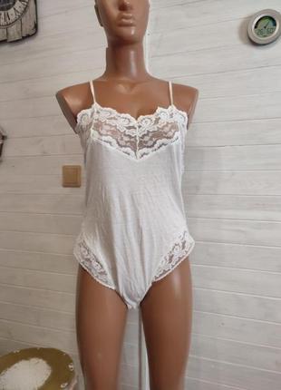 Натуральное боди хлопок кружево m-l xl
