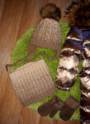 Зимовий пуховий комбінезон, пуховик, зимова шапка і хомут moncler, liebei3 фото
