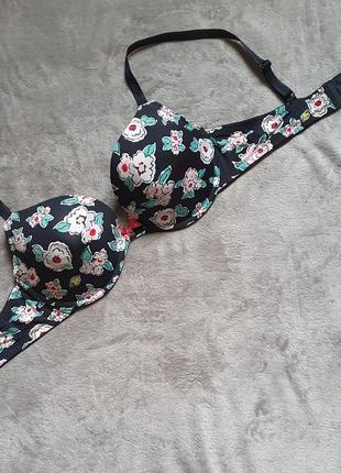 Шикарный бюстгальтер в актуальный цветочный принт 80с!