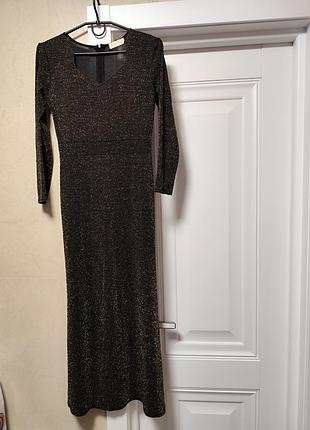 Сукня чорна з золотим, міді, трикотаж