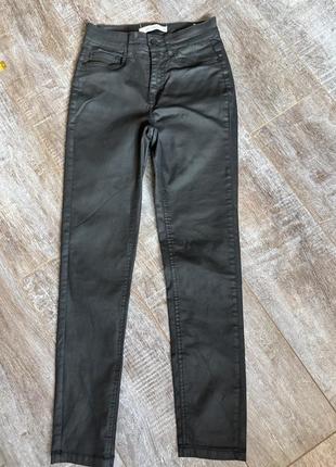 Джинсы с серебряным напылением, штаны черные jdy denim