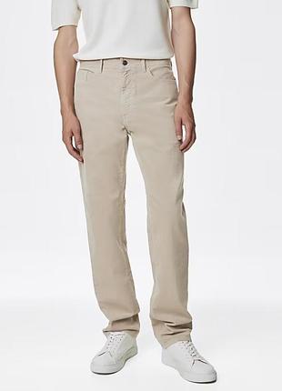 Брюки бежевые мужские luxury marks & spencer