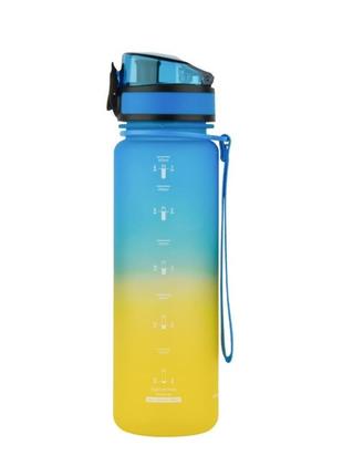 Бутылка для воды в школу uzspace frosted 500мл желто-голубая2 фото