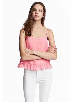 Розовый топ на бретелях h&m