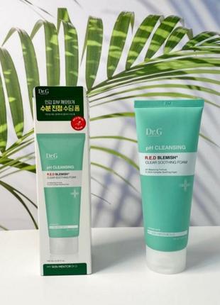 Корейская пенка для лица d g ph cleansing r.e.d. blemish clear soothing foam