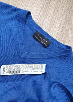Zara man - s - светр пуловер блакитний відомого іспанського бренду чоловічий свs4 фото