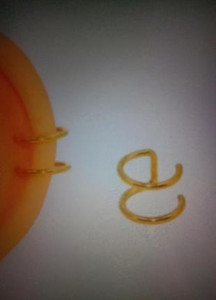 Кафф серьга на ухо двойной