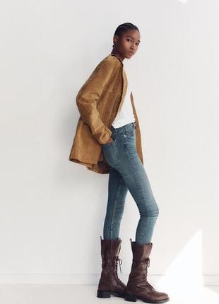 Замшевый блейзер женский коричневый zara new