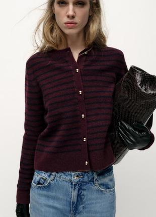 Кардиган жіночий бордовий zara new