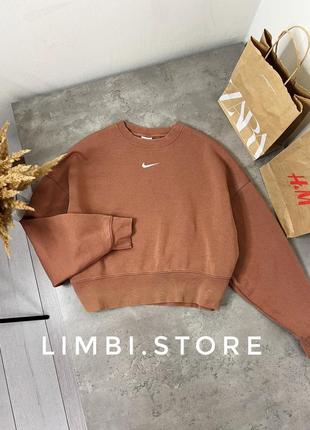 🌷оверсайз свитшот найк с центральной вышитой лого nike adidas puma reebok