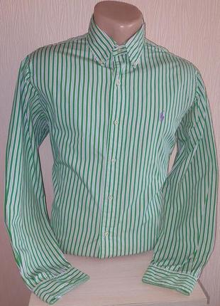 Стильна біла сорочка в салатову смужку polo ralph lauren, блискавичне надсилання 🚀