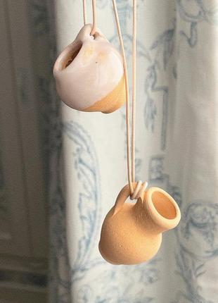 Подвеска на шею кувшин / глиняное горнятко / миниатюрные украшения из глины / кувшин...