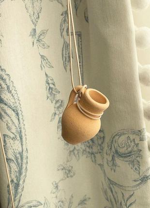 Подвеска на шею кувшин / глиняное горнятко / миниатюрные украшения из глины / кувшин...