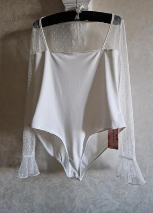 Белое боди chein большого размера