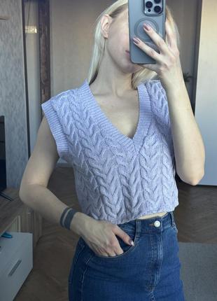Жилетка вʼязана zara