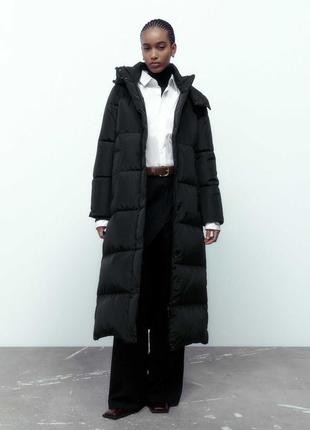 Длинный пуховик zara2 фото