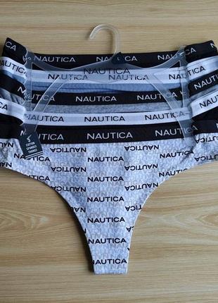 Жіночі бавовняні стрінги трусики комплект 5 штук nautica intimates