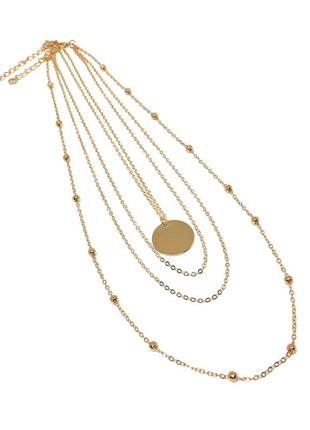 Тренд золотистий потрійний ланцюжок кольє чокер намисто цепь цепочка