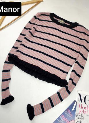 Водолазка женская укороченная в полоску с рюшами от бренда manor s m