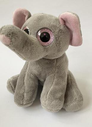 М'яка іграшка плюшевий слон із рожевими вухами