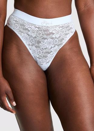 Трусики бразильная кружевные с эластичным поясом и стразами victoria’s secret оригинал