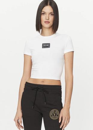 Хлопковая футболка топ versace jeans couture