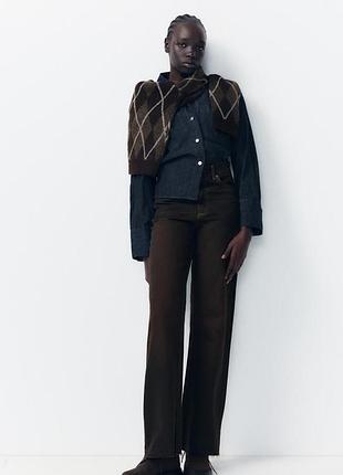 Плотные джинсы женские шоколадные zara new