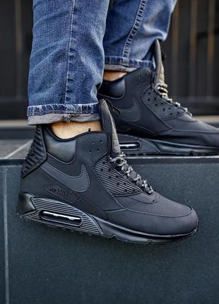 Мужские кроссовки  sneakerboot winter "triple black"1 фото