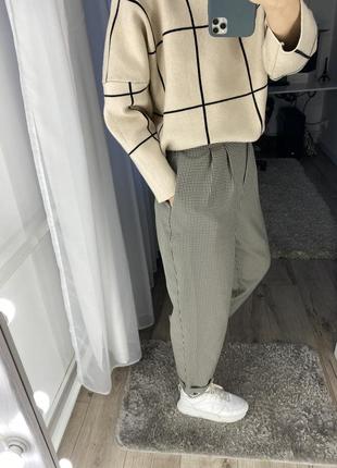 Брюки укороченные в гусиную лапку