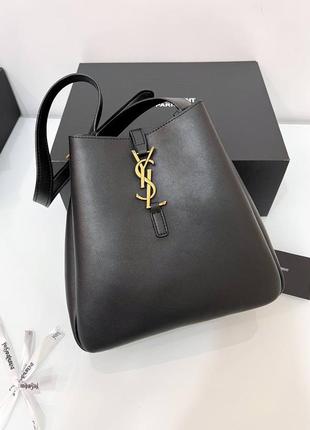Сумка мешок кожаная  в стиле saint laurent