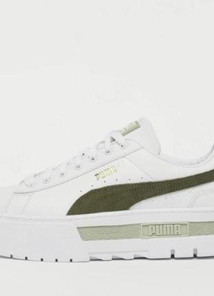 Кожаные кроссовки на платформе puma 🥥3 фото