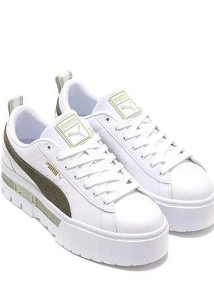 Кожаные кроссовки на платформе puma 🥥