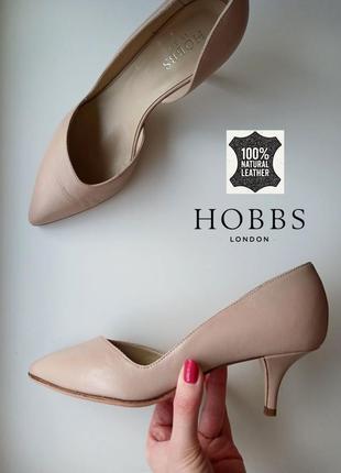 Шкіряні туфлі лодочки човники на підборах натуральна шкіра hobbs