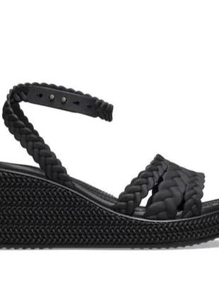 Босоніжки crocs brooklyn woven ankle strap wedge, w9, w10