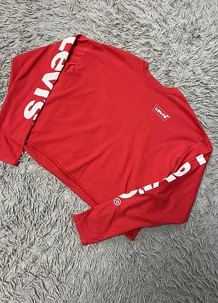 Лонгслив кофта красный лонг свитшот levi’s