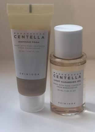 Очищувальна олія з екстрактом центелли азіатської 30 мл та очищувальна ампульна пінка