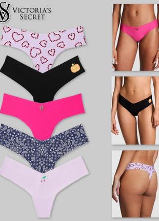 Набір безшовні трусики стрінги victorias secret 5 штук