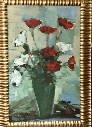 А. борецкий." цветы" 1970 г. закарпатская школа живописи