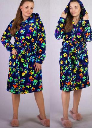 Халат теплый женский махровый