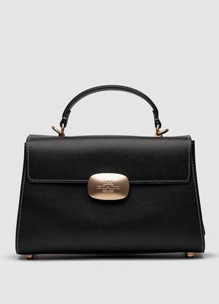 Женская сумка coach eliza top handle in signature canvas black черная