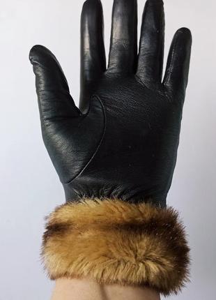 Перчатки alexandra bartlett из натуральной кожи с отделкой из искусственного меха